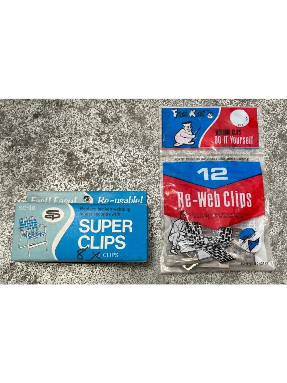 Lot of Lawn Chair Re-Web Clips & Super Clips and Clips Lawn Chair Repair Kits